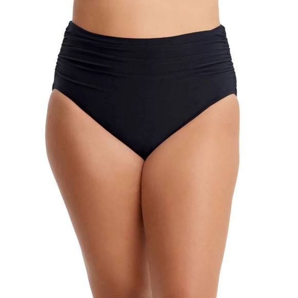 Magicsuit High Rise Ruched Bikini Bottom Black 12 - Picture 1 of 9